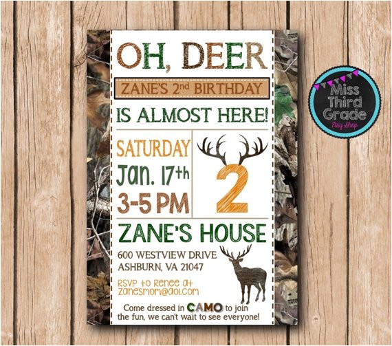 Deer Hunting Birthday Party Invitations Deer Hunting Birthday Invitation Hunting by Msthirdgrade Deer Hunting Birthday Party Invitations Deer Hunting Birthday Invitation Hunting by Msthirdgrade