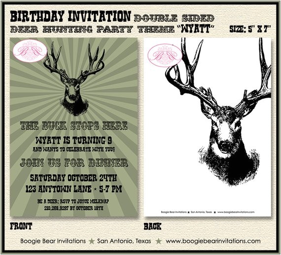Deer Hunting Birthday Party Invitations Deer Hunting Birthday Party Invitation Buck Elk Hunting Boy Deer Hunting Birthday Party Invitations Deer Hunting Birthday Party Invitation Buck Elk Hunting Boy