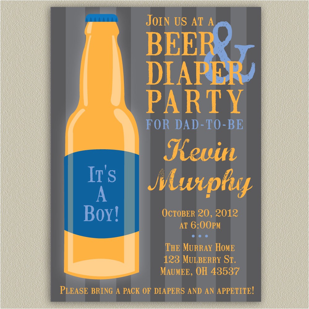 Diaper and Beer Party Invitations Beer and Diaper Party Invitations Oxsvitation Com