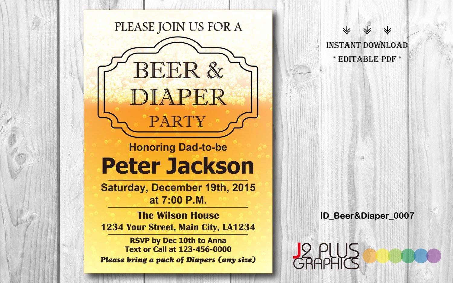 Diaper and Beer Party Invitations Instant Download Pdf Beer and Diaper Party Invitation Beer