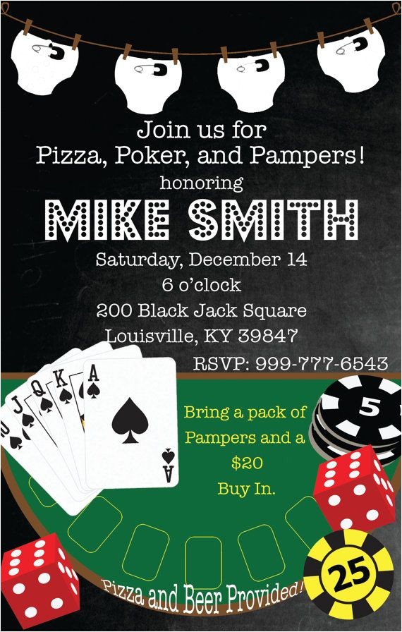 Diaper Poker Party Invitations 25 Best Ideas About Man Shower On Pinterest Diaper