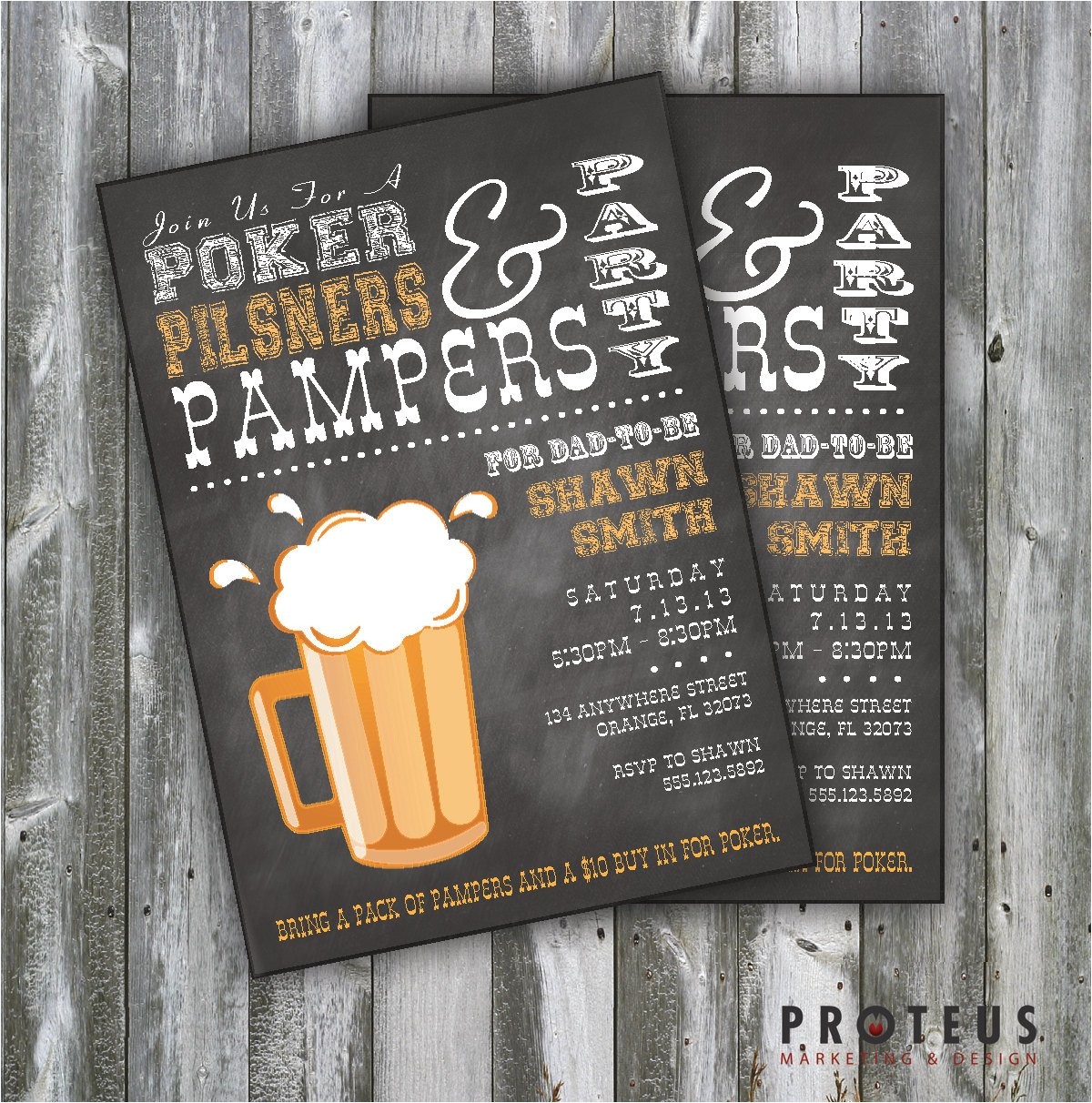 Diaper Poker Party Invitations Diapers for Dad Poker Pilsners Pampers Party Man Shower