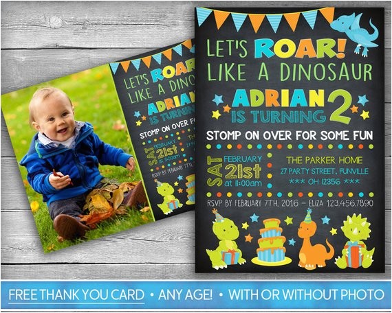 Dinosaur 1st Birthday Party Invitations Dinosaur Invitation Dinosaur Invite First Birthday