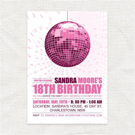 Disco Party Invites Printable Printable Disco Invitation Free