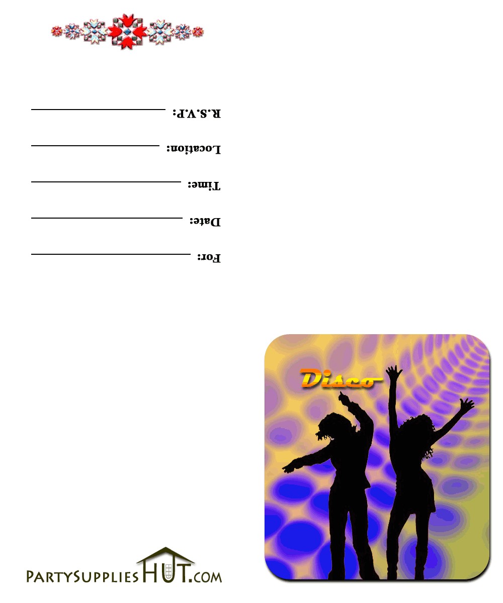 Disco Party Invites Printable Printable Disco Party Invitation