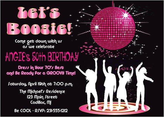 Disco theme Party Invitations Free Disco Dance Birthday Party Invitation by Fabpartyprints