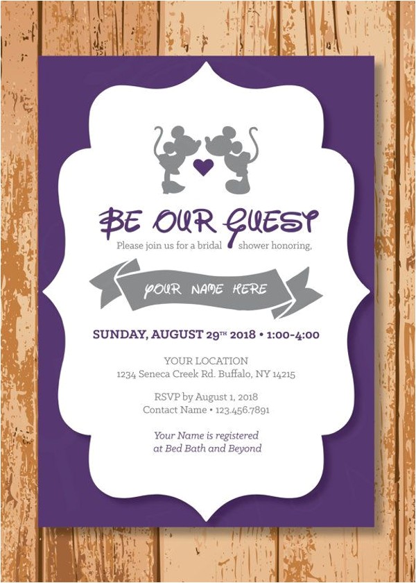 Disney themed Party Invitations Printable Wedding Invitations 82 Free Psd Vector Ai