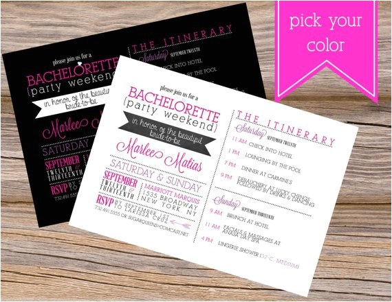 Diy Bachelorette Party Invitations Bachelorette Party Weekend Wedding Invitation Diy by