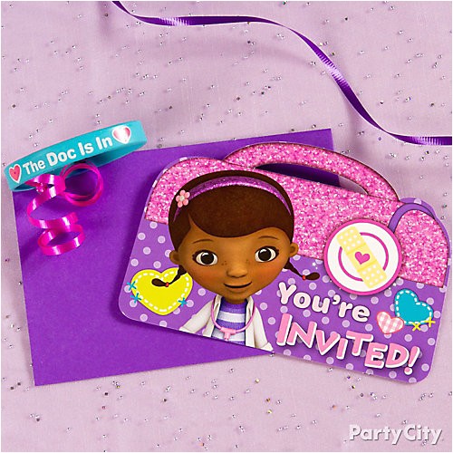 Doc Mcstuffins Invitations Party City Doc Mcstuffins Invite with Favor Idea Party City Party