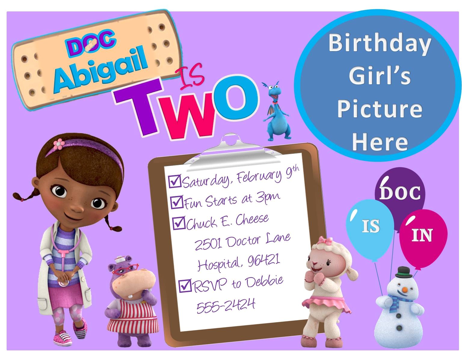 Doc Mcstuffins Party Invites Create Doc Mcstuffins Birthday Invitations Free