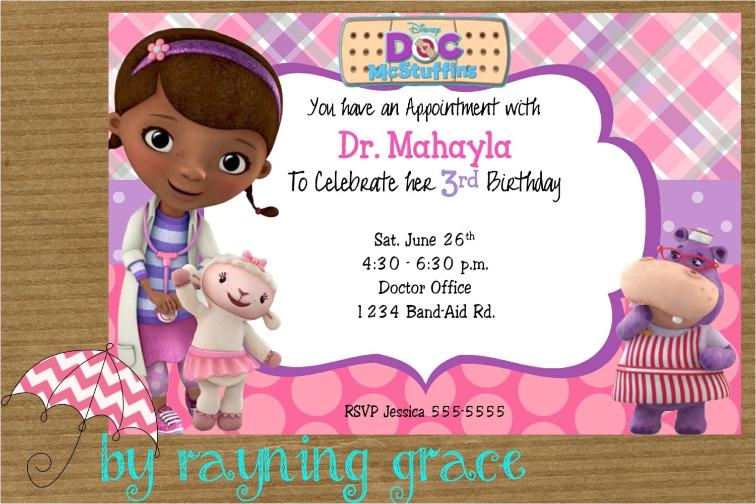 Doc Mcstuffins Party Invites Disney Doc Mcstuffins Birthday Party Invitations
