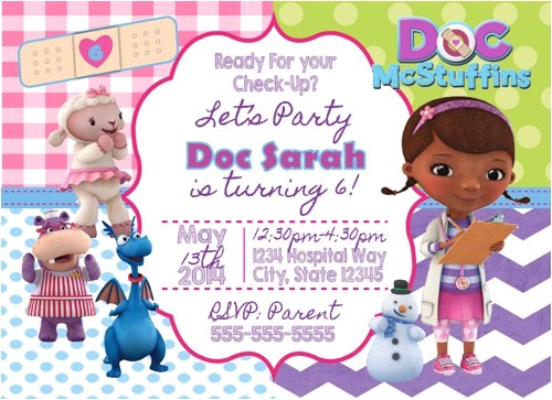 Doc Mcstuffins Party Invites Doc Mcstuffins Digital Birthday Invitation