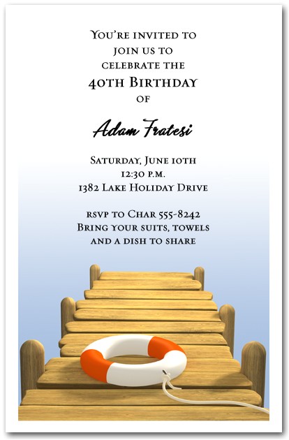 Dock Party Invitations Wood Boat Dock Party Invitations Swimming Invitations