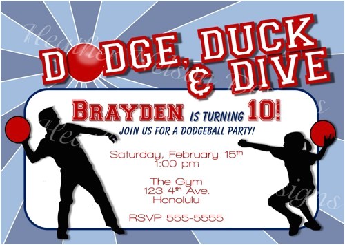 Dodgeball Birthday Party Invitations Dodgeball Digital Birthday Invitation You Print