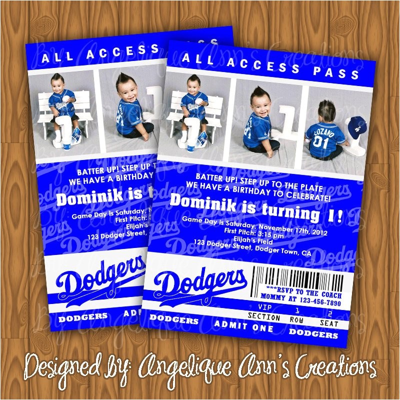 Dodger Party Invitations Dodgers Ticket Style Birthday Party Invitations by Jayarmada