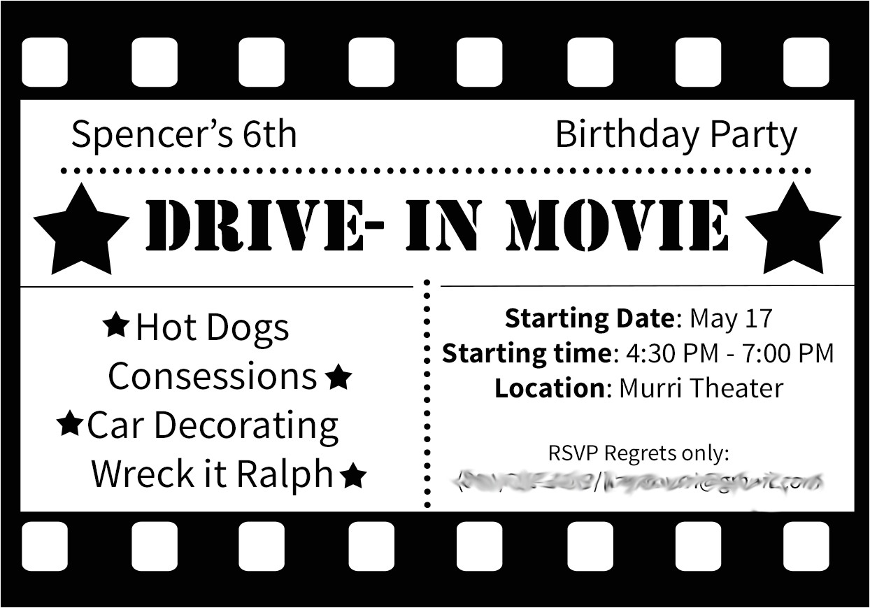 Drive In Movie Birthday Party Invitations Drive In Movie Birthday Party Ideas by Simplistically Sassy Drive In Movie Birthday Party Invitations Drive In Movie Birthday Party Ideas by Simplistically Sassy