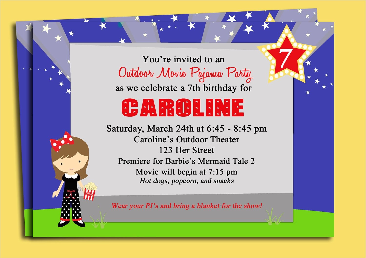 Drive In Movie Birthday Party Invitations Outdoor Movie Party Invitation Printable Drive In Movie Drive In Movie Birthday Party Invitations Outdoor Movie Party Invitation Printable Drive In Movie