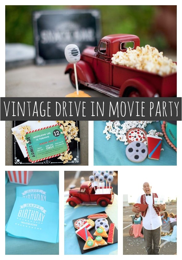 Drive In Movie Birthday Party Invitations Vintage Drive In Movie Party Pretty My Party Drive In Movie Birthday Party Invitations Vintage Drive In Movie Party Pretty My Party
