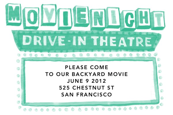 Drive In Movie Party Invitations Backyard Movie Night Invitations