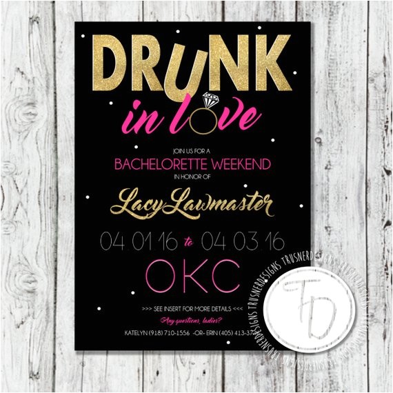 E Invites Bachelorette Party Beyonce themed Bachelorette Invitation Drunk In Love