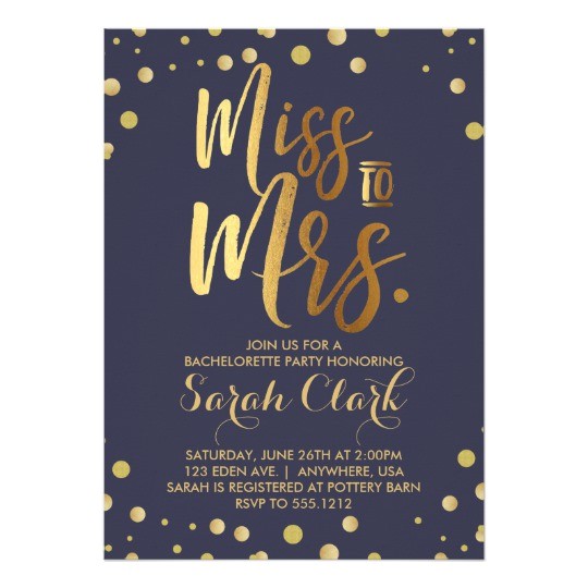 E Invites Bachelorette Party Miss to Mrs Bachelorette Party Invitation Zazzle Com