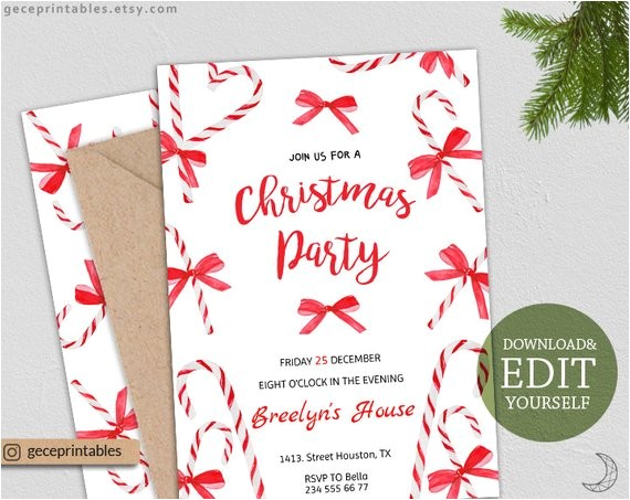 Editable Holiday Party Invitation Editable Christmas Party Invitation Holiday Party