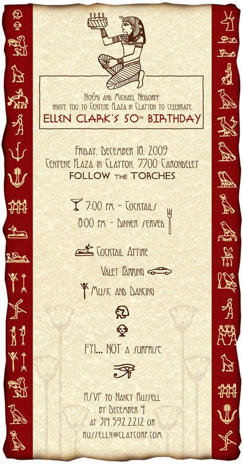 Egyptian Party Invitations Egyptian themed 50th Birthday Invitation On Behance Egyptian Party Invitations Egyptian themed 50th Birthday Invitation On Behance