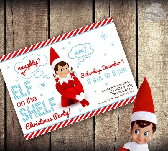 Elf On the Shelf Party Invitations Elf On the Shelf Inspired theme Do It Yourself Printable