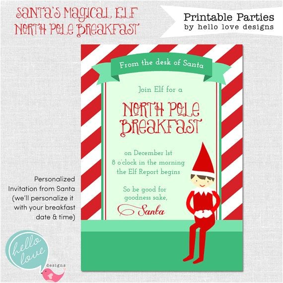 Elf On the Shelf Party Invitations Instant Download Santa 39 S Magical Christmas Elf Invitation