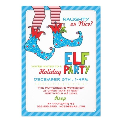 Elf On the Shelf Party Invitations Naughty or Nice Magic Elf Holiday Party Invitation Elf