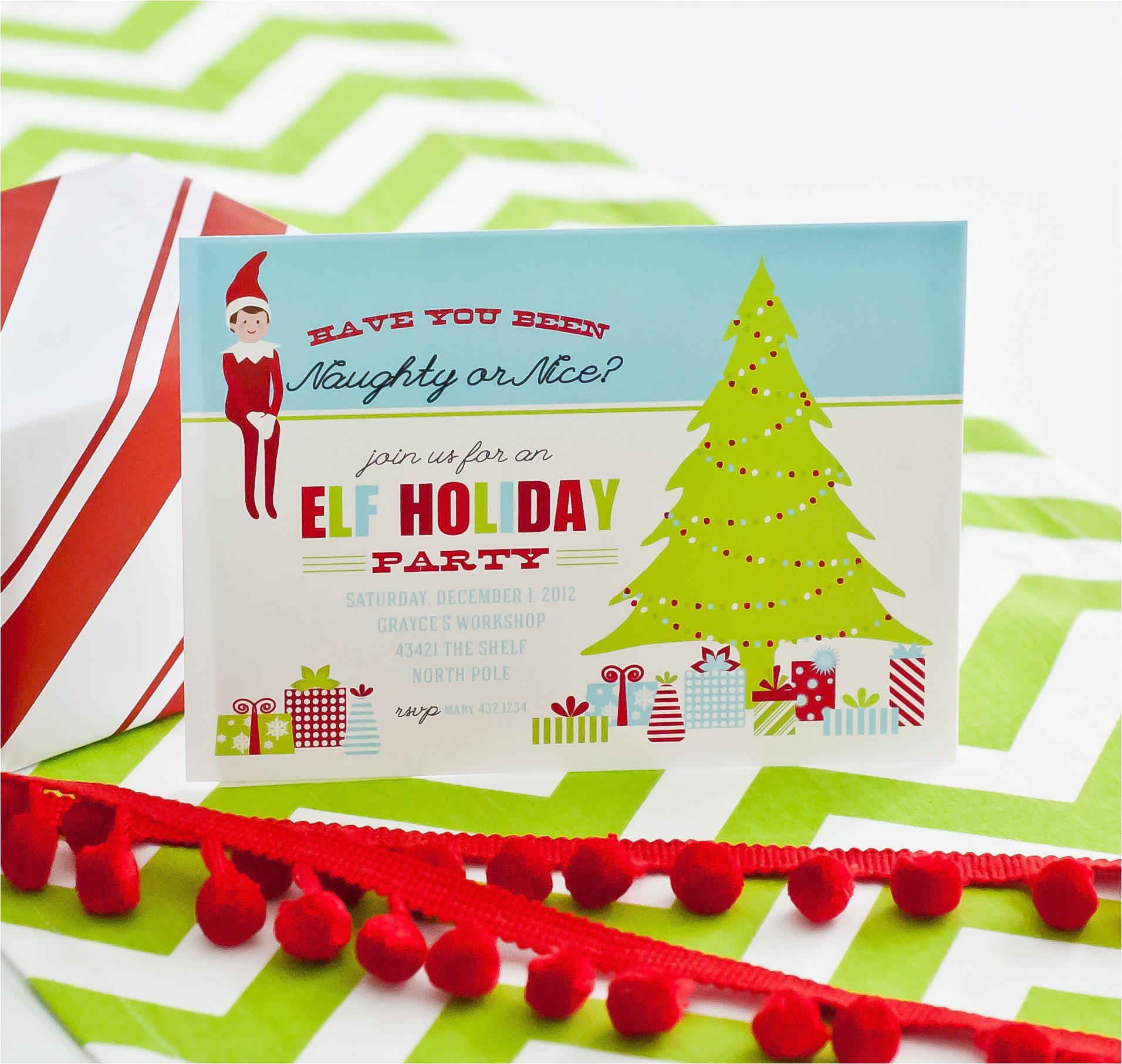 Elf On the Shelf Party Invitations Our New Christmas Holiday 2012 Collection the Magic Elf