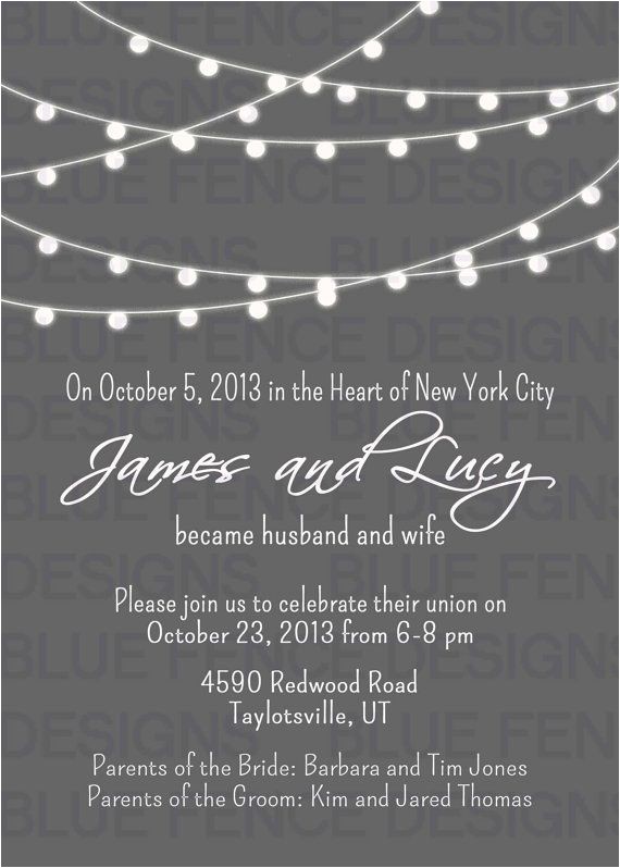 Elopement Party Invitation Template 9 Best Post Reception Invitations Images On Pinterest
