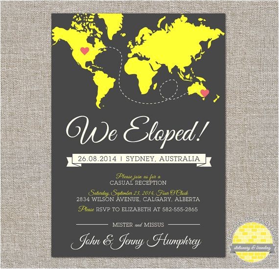 Elopement Party Invitation Template En Iyi 17 Fikir Elopement Announcement Pinterest 39 Te