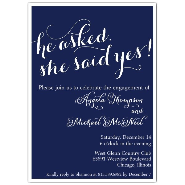 Engagment Party Invites She Said Yes Engagement Party Invitations Paperstyle