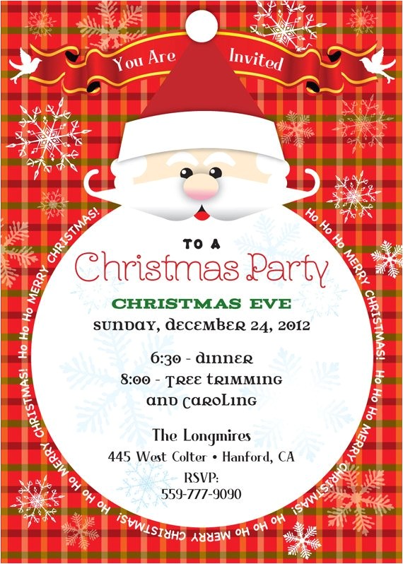 Etsy Christmas Party Invitations Santa Claus Christmas Party Invitation by Tbonesquid On Etsy