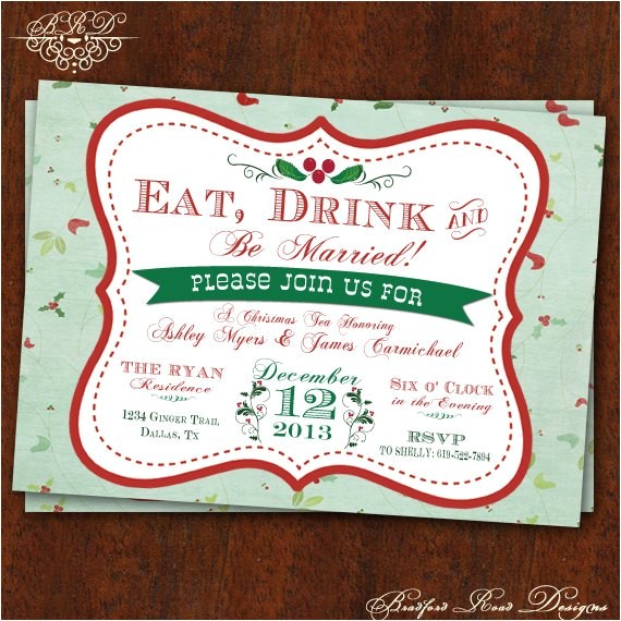 Etsy Engagement Party Invites Christmas themed Engagement Party Invitation Www Etsy