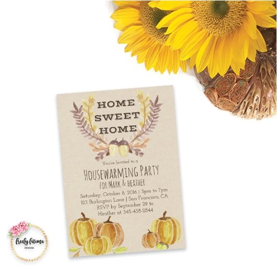 Fall Housewarming Party Invitations Fall Housewarming Invitation Autumn Housewarming Party