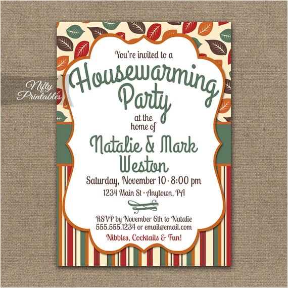 Fall Housewarming Party Invitations Fall Housewarming Party Invitations Printable House Warming