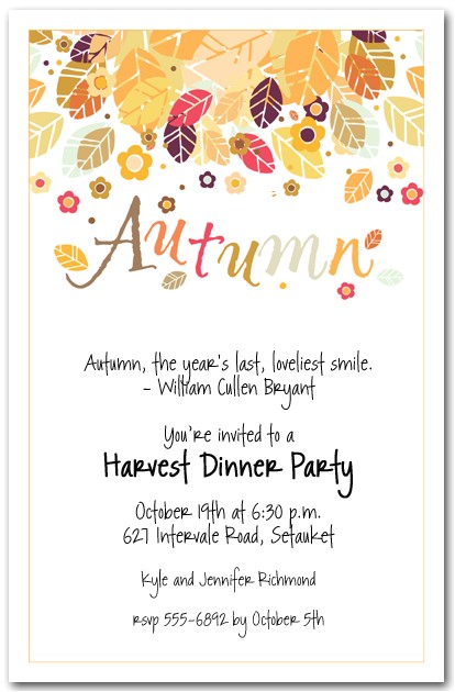Fall Party Invites Autumn Season Invitations Fall Invitations Fall Party Invites Autumn Season Invitations Fall Invitations