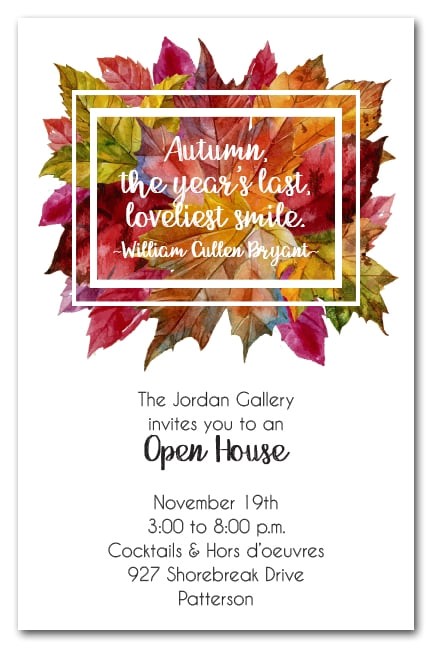 Fall Party Invites Bright Autumn Leaves Wreath Fall Party Invitations Fall Party Invites Bright Autumn Leaves Wreath Fall Party Invitations