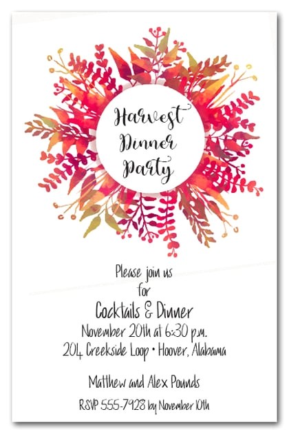 Fall Party Invites Bright Autumn Leaves Wreath Fall Party Invitations Fall Party Invites Bright Autumn Leaves Wreath Fall Party Invitations