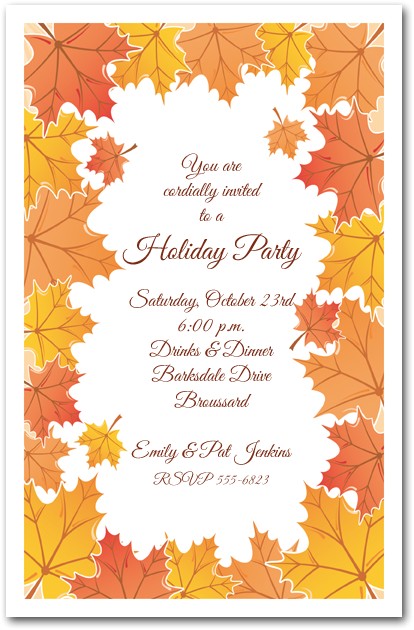 Fall Party Invites Tangerine Fall Leaves Invitations Autumn Party Invitations Fall Party Invites Tangerine Fall Leaves Invitations Autumn Party Invitations
