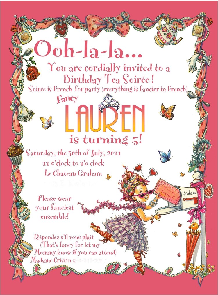 Fancy Nancy Tea Party Invitations Enjoying the Journey Lauren 39 S Fancy Nancy Birthday Party