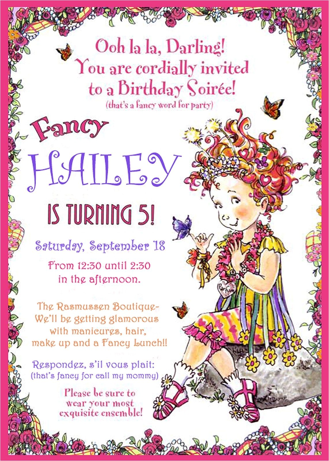 Fancy Nancy Tea Party Invitations Fancy Nancy Party Ideas Party Ideas Pinterest Fancy