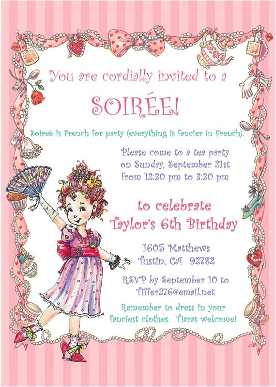 Fancy Nancy Tea Party Invitations Fancy Nancy Party Invitation Diy Printable Birthday Tea