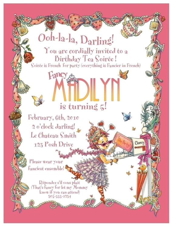 Fancy Nancy Tea Party Invitations Items Similar to Fancy Nancy Tea Party Invitation