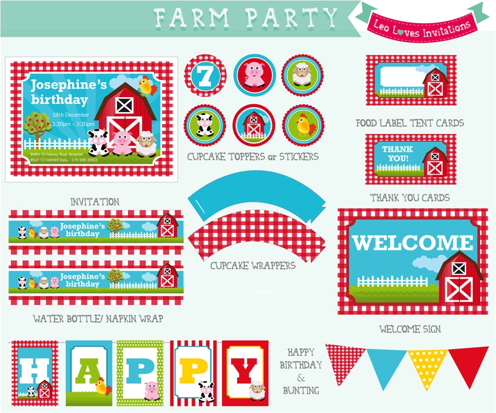 Farmyard Party Invitations Free Farm Party Printable Leo Loves Invitations