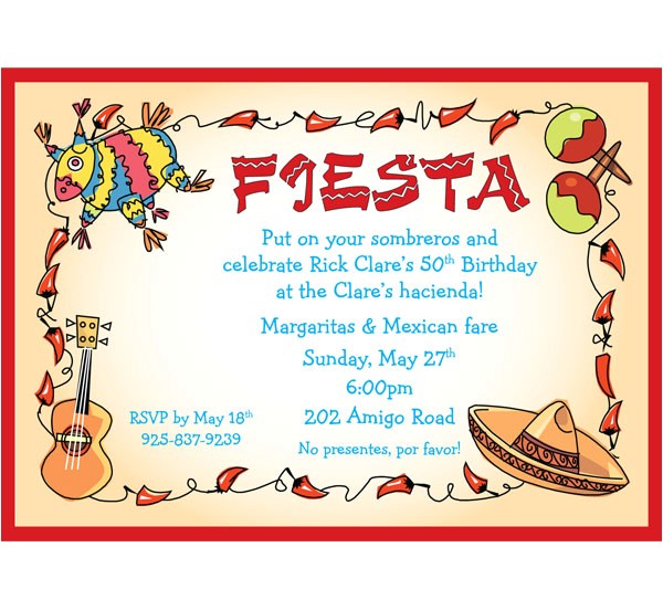 Fiesta Christmas Party Invitations Fiesta Party Invitations