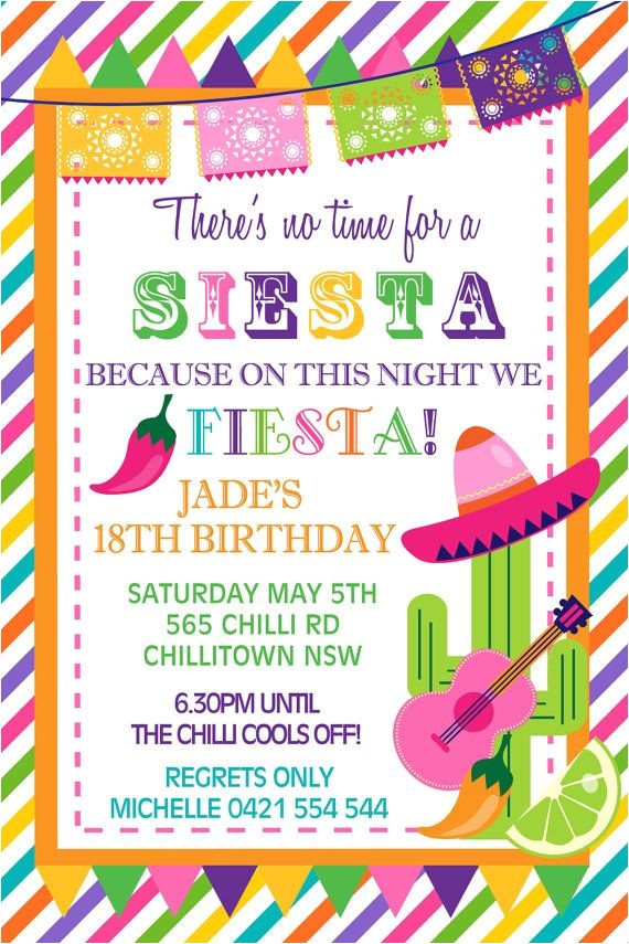 Fiesta Christmas Party Invitations Personalised Personalized Mexican theme Siesta Fiesta