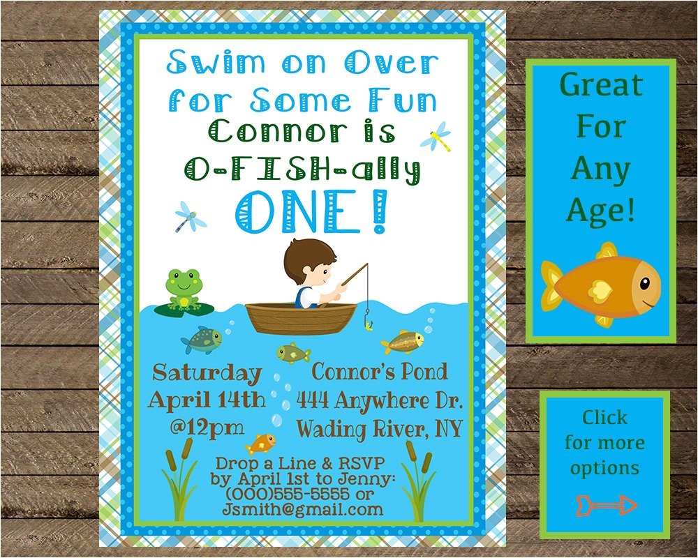 Fishing themed Party Invitations Boy 39 S Birthday Fishing Invite Fishing Invitation Fishing